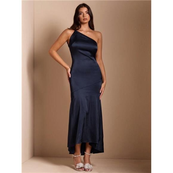 Elegant Women's Backless Satin Dress With Mermaid Tail, Suitable For Night - Picture 2 of 8